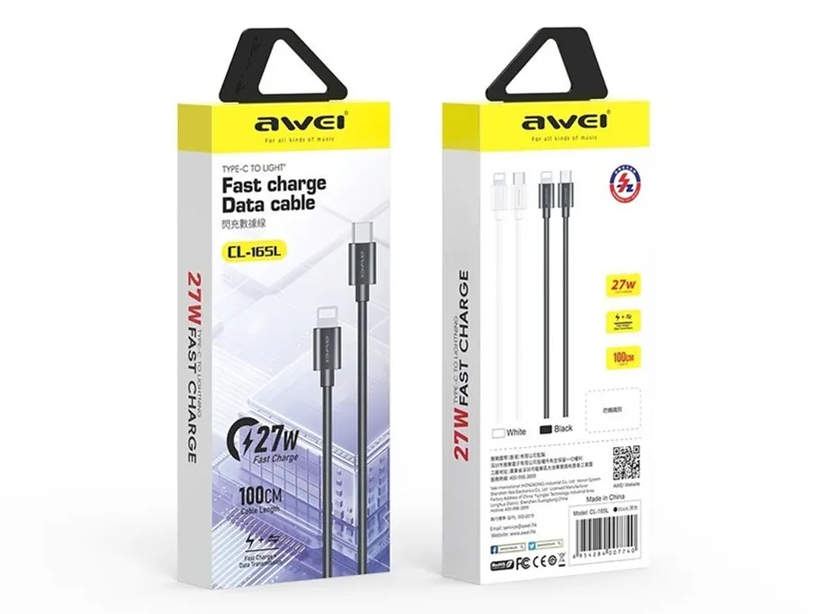 Кабель для смартфона AWEI CL‑165L (Type-C → Lightning; 2 метра)