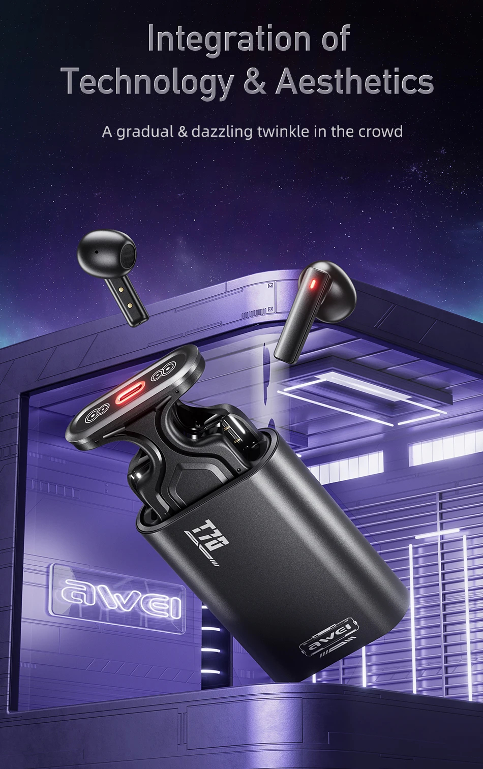 Внутриканальные беспроводные наушники AWEI T70 ENC