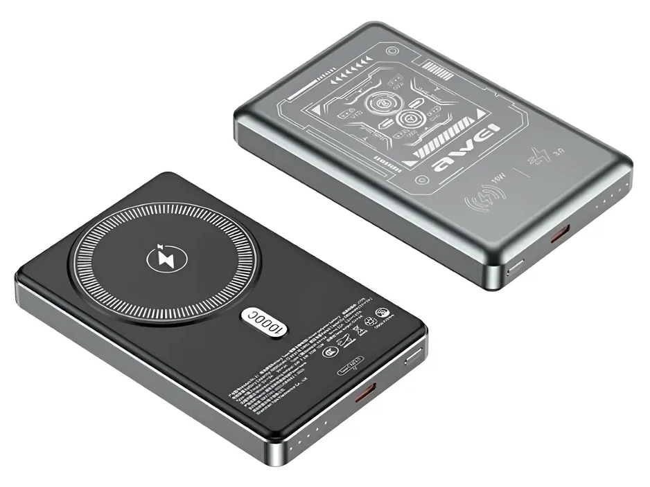 Магнитный беспроводной внешний аккумулятор (Power Bank) AWEI PA-31 10000 мАч