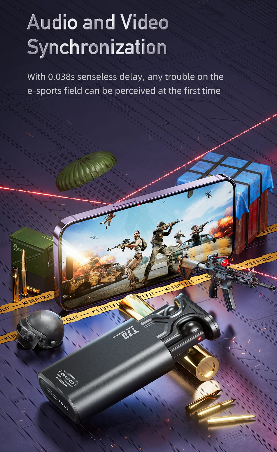 Внутриканальные беспроводные наушники AWEI T70 ENC