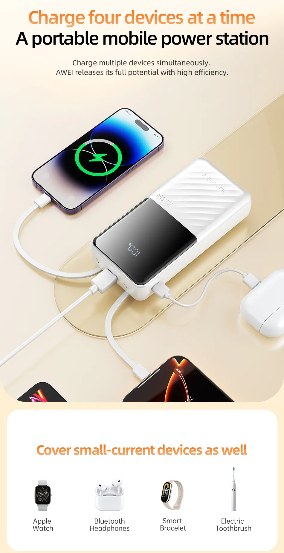 Внешний аккумулятор (Power Bank) AWEI P57K 20000 мАч