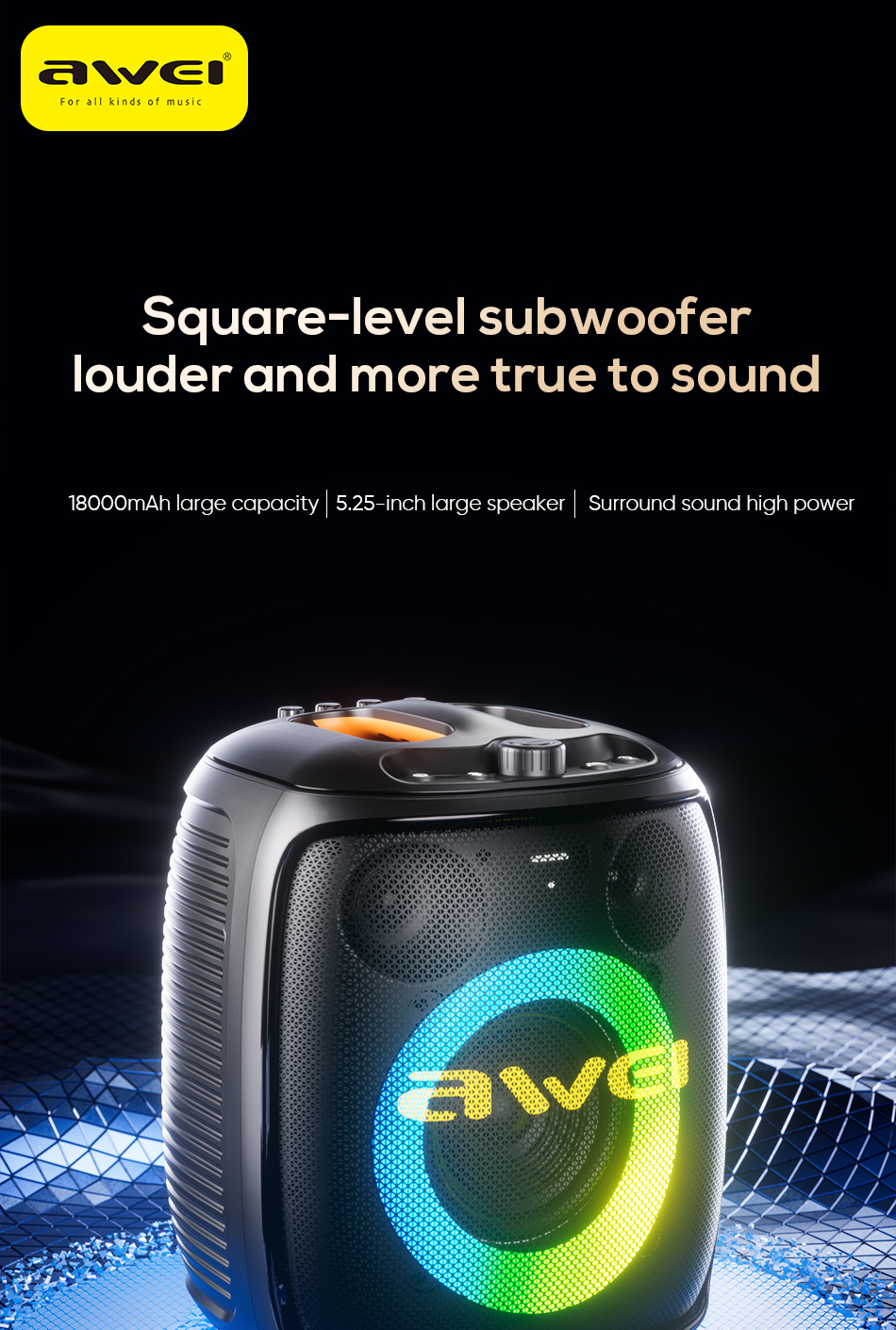 Портативная беспроводная колонка AWEI KA22 50W