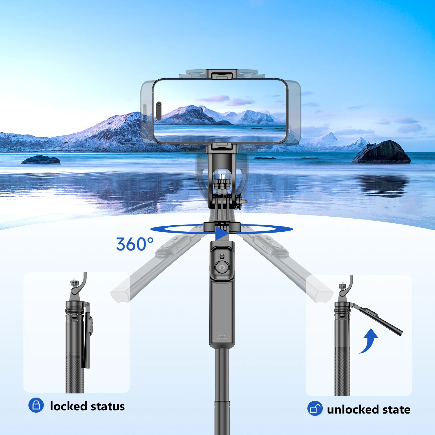 Трипод с пультом ДУ (селфи-палка) C18