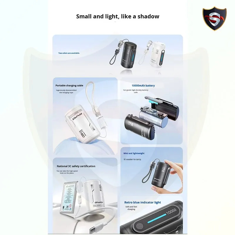 Внешний аккумулятор (Power Bank) AWEI WP-117 10000 мАч