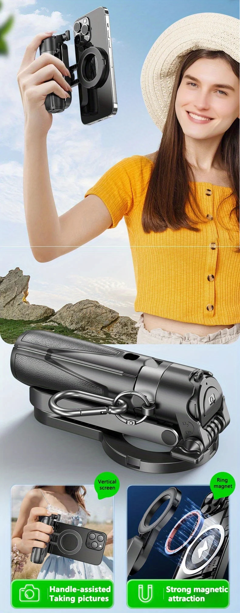 Трипод с пультом ДУ (селфи-палка) P15 mini C-Magesafe