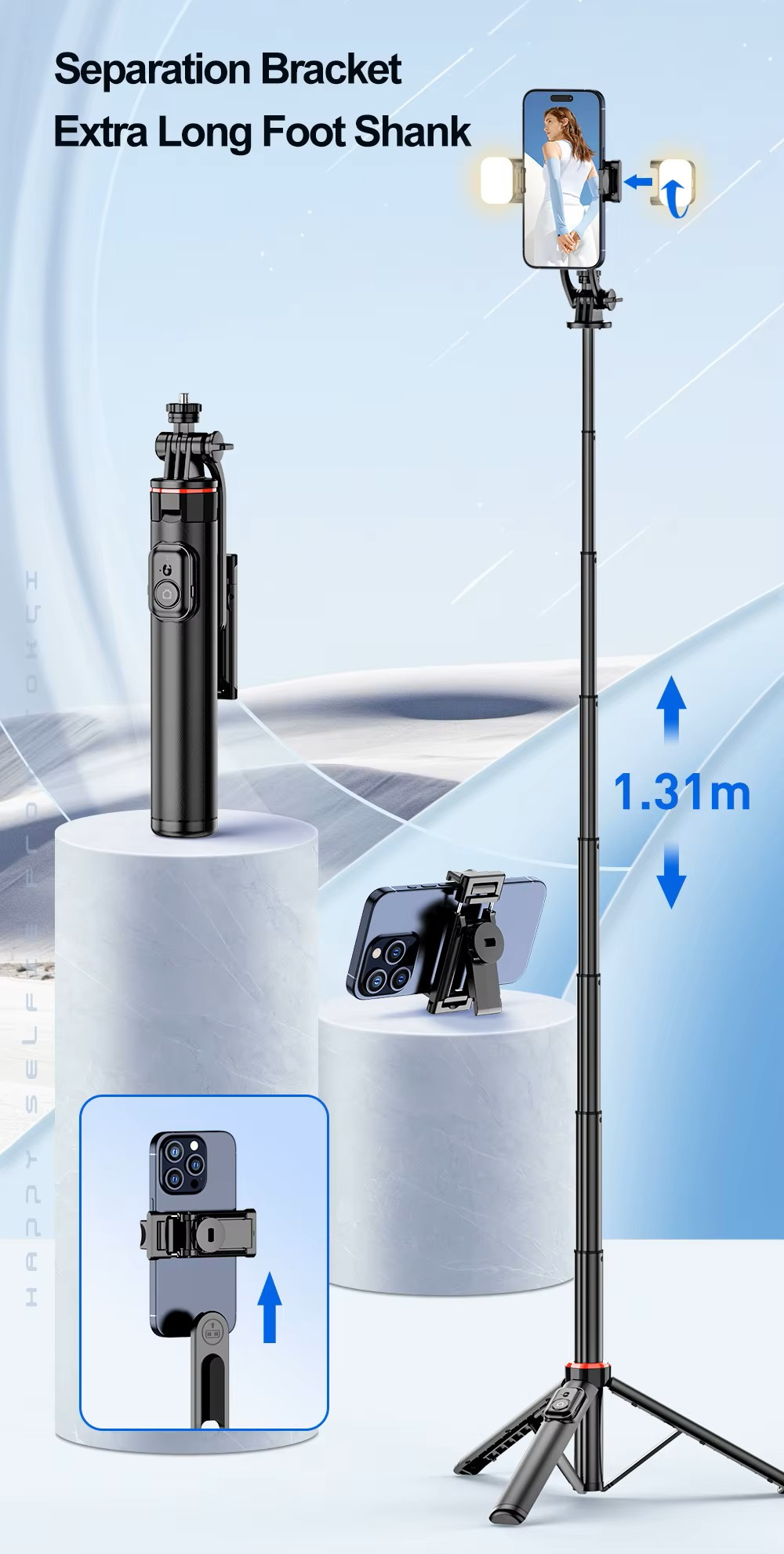 Трипод с пультом ДУ (селфи-палка) C12