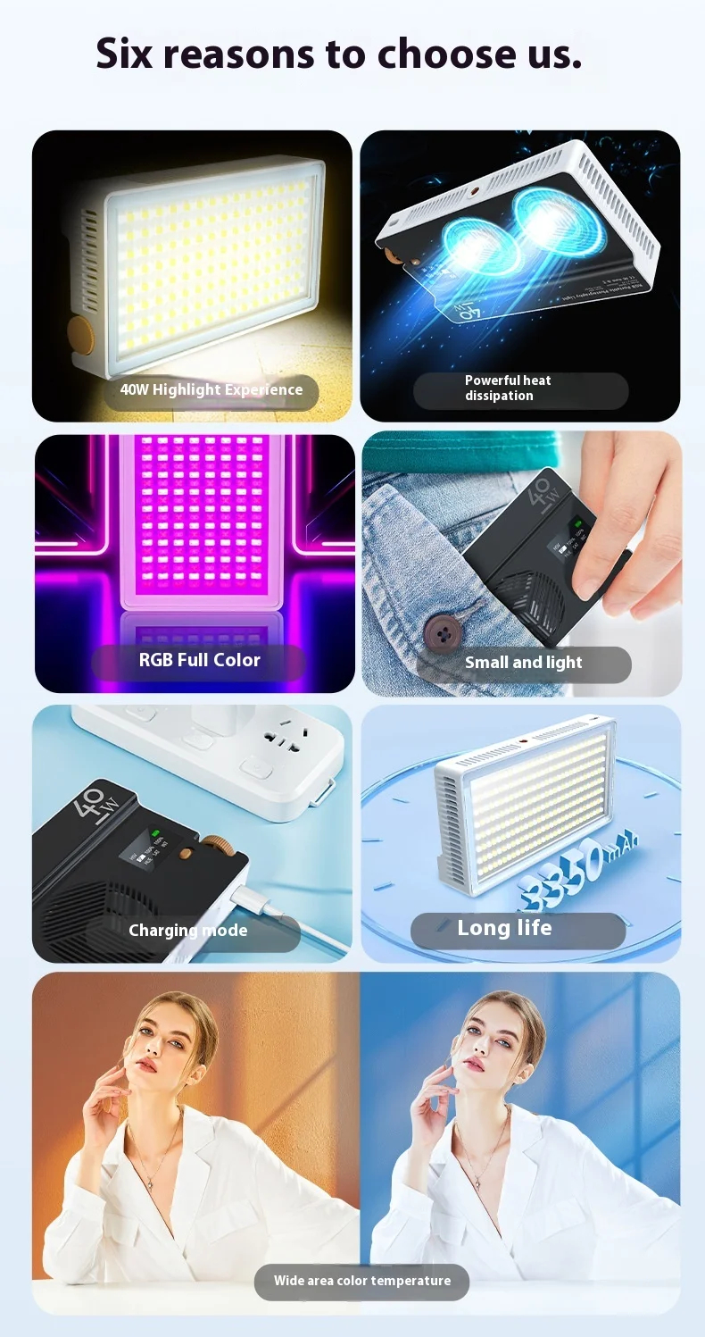 RGB видеосвет (лампа фото и видео) SL-PB40R для фотоаппаратов и смартфонов