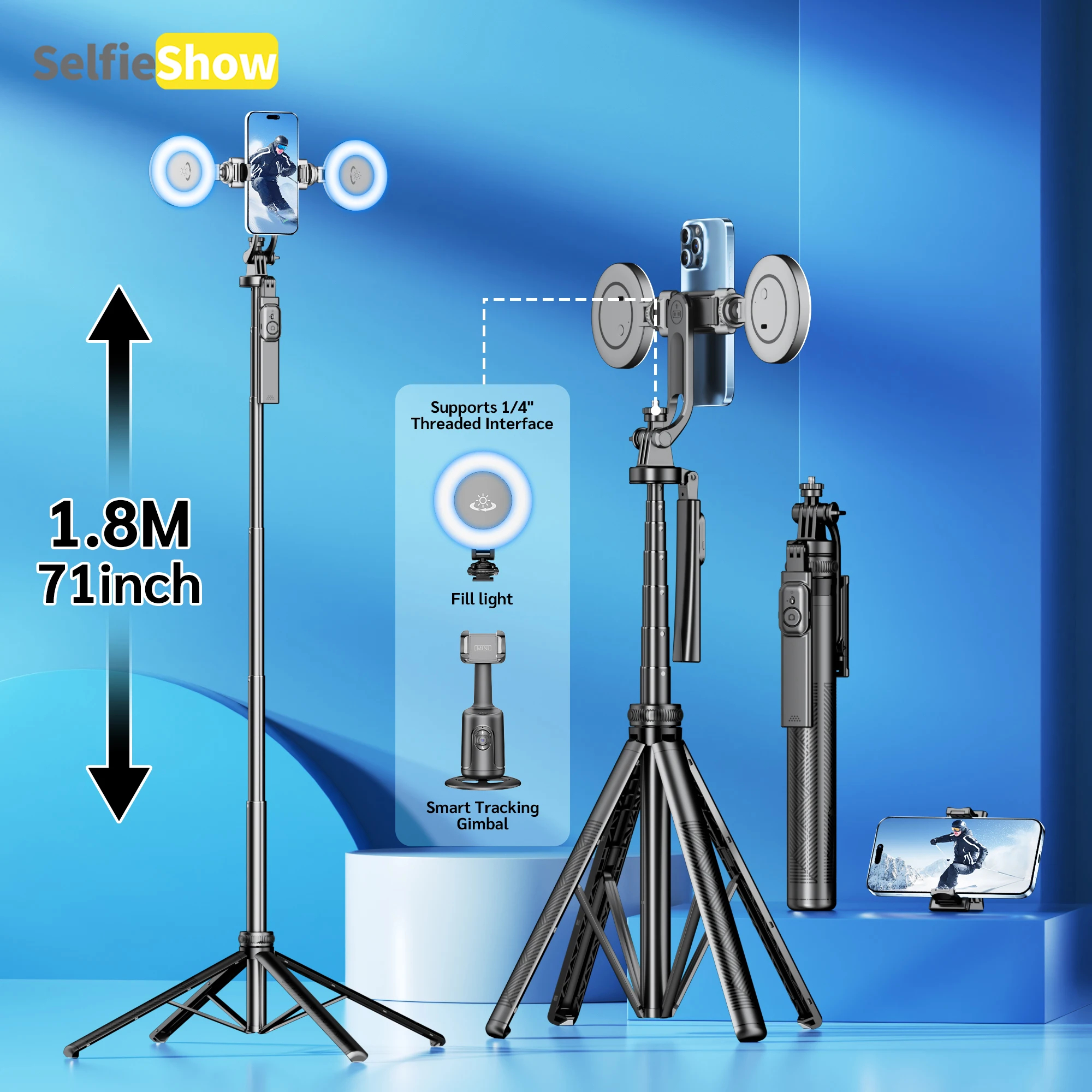 Трипод с пультом ДУ (селфи-палка) C18