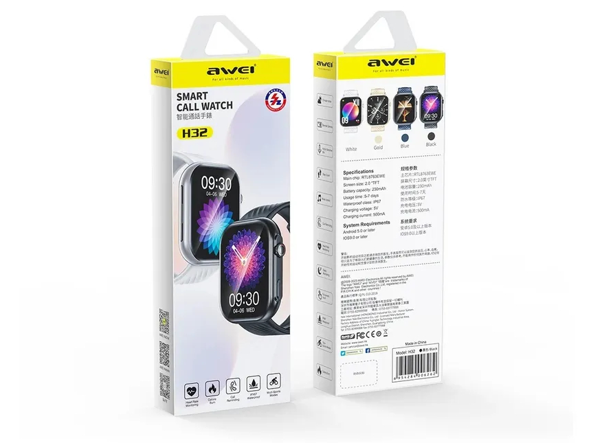 Смарт-часы (Умные часы) 2,0" TFT AWEI H32
