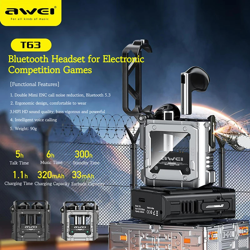 Внутриканальные беспроводные наушники AWEI T63