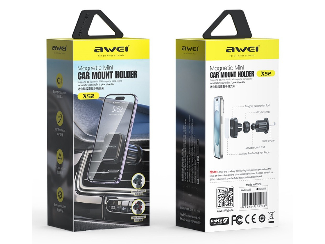 Автомобильный магнитный держатель для смартфона AWEI X52