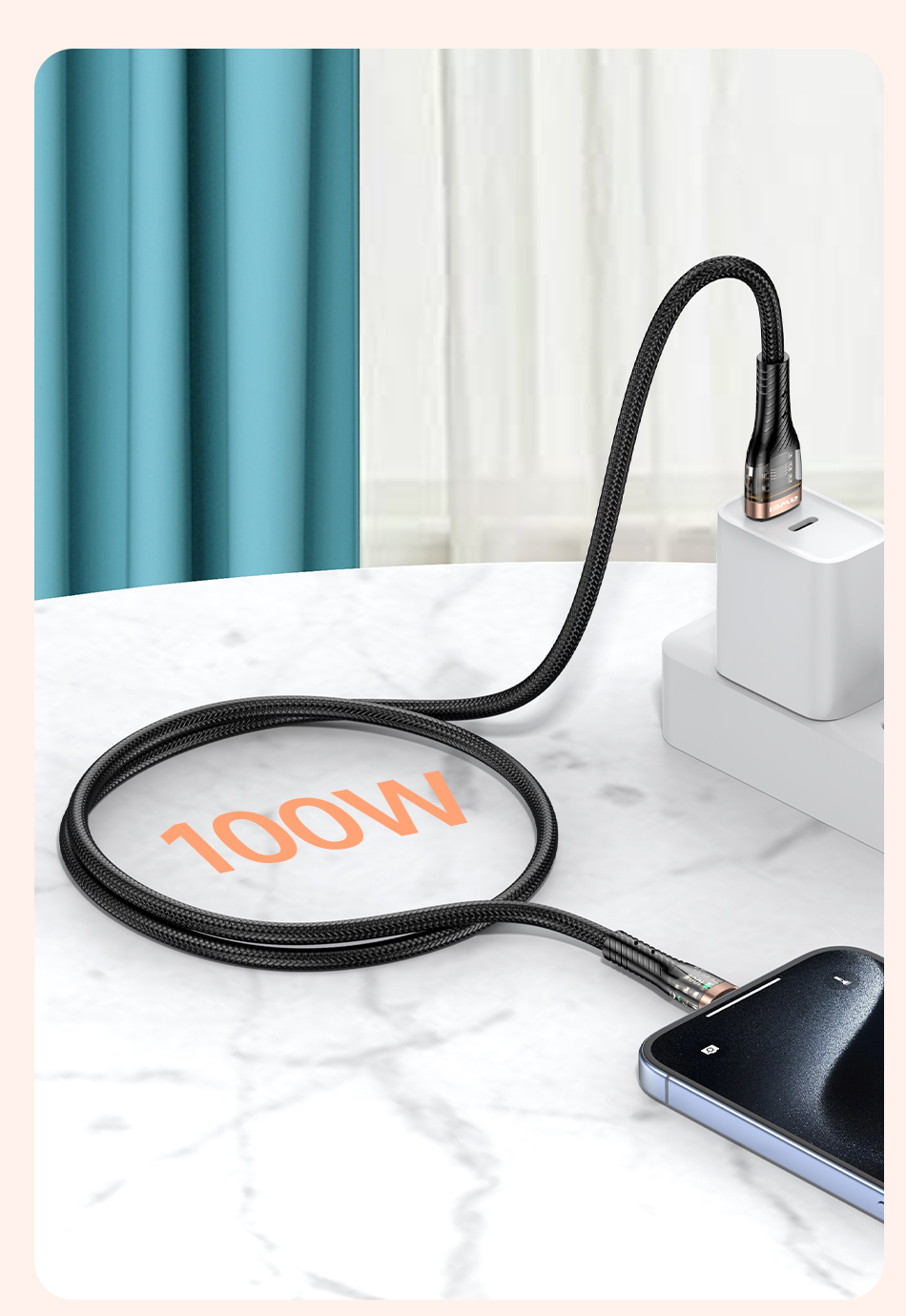 Кабель для смартфона AWEI CL‑229T (USB → Type-C; 1,2 метра)