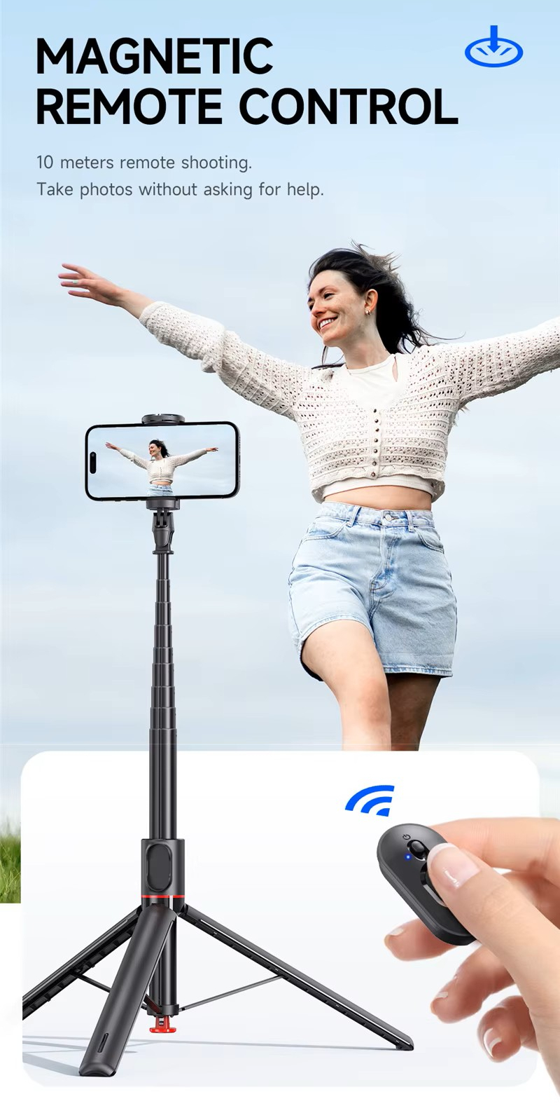 Трипод с пультом ДУ (селфи-палка) TT01