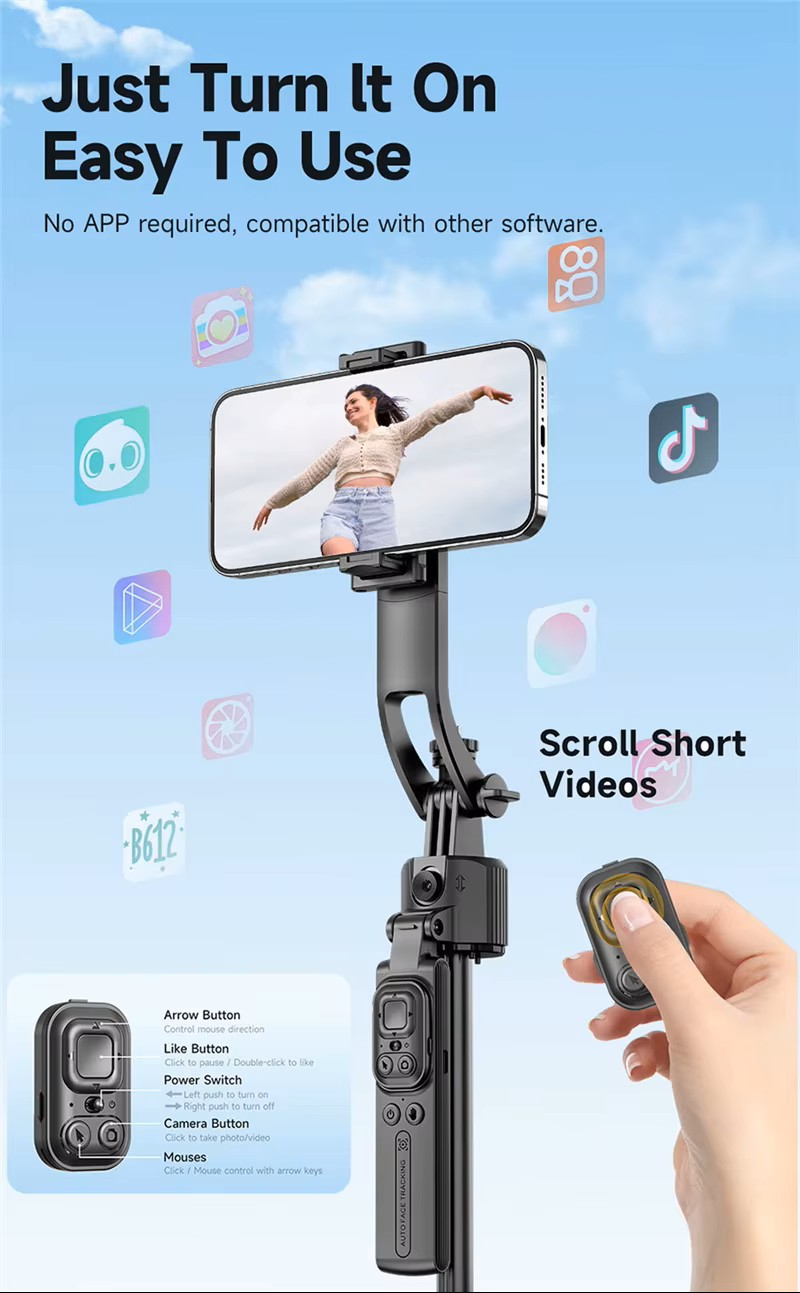 AI трипод с пультом ДУ (селфи-палка) TT07