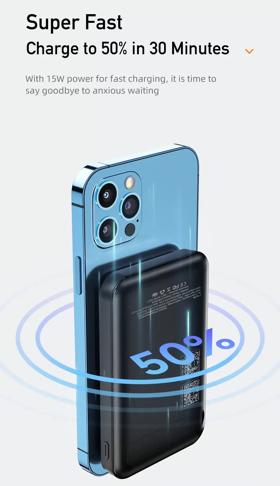 Магнитный беспроводной внешний аккумулятор (Power Bank) AWEI P139K