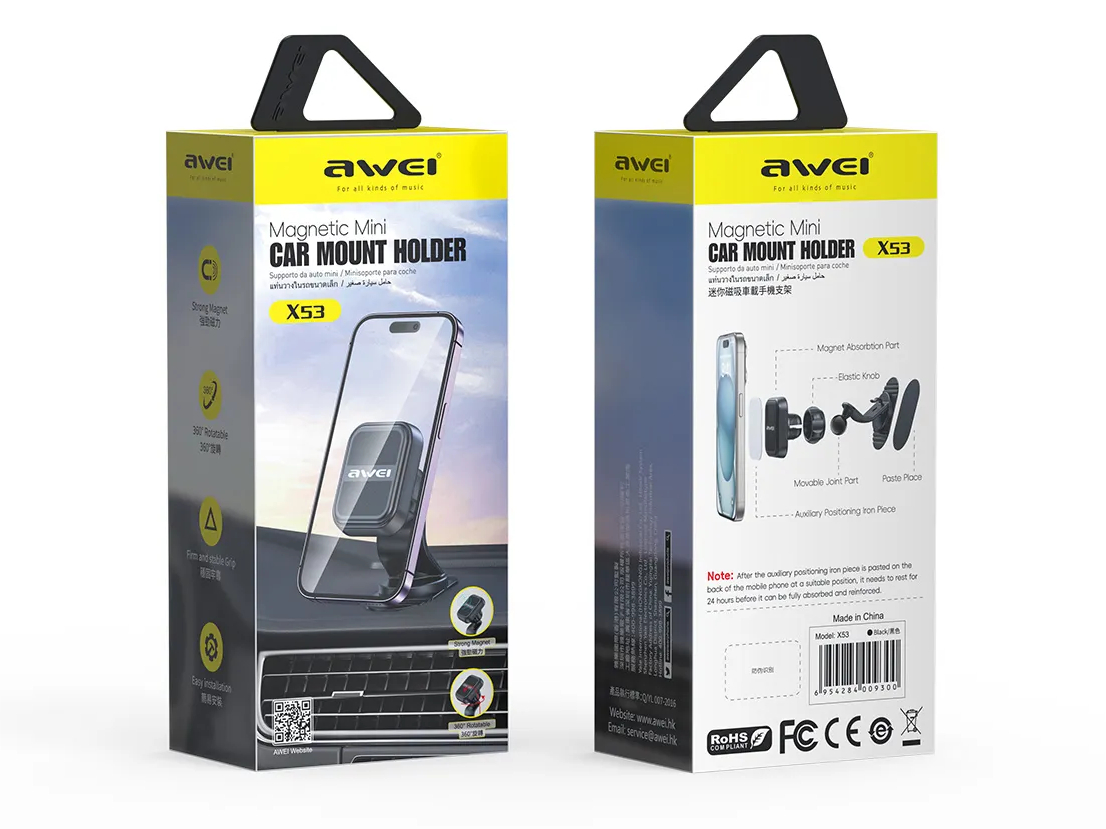 Автомобильный магнитный держатель для смартфона AWEI X53