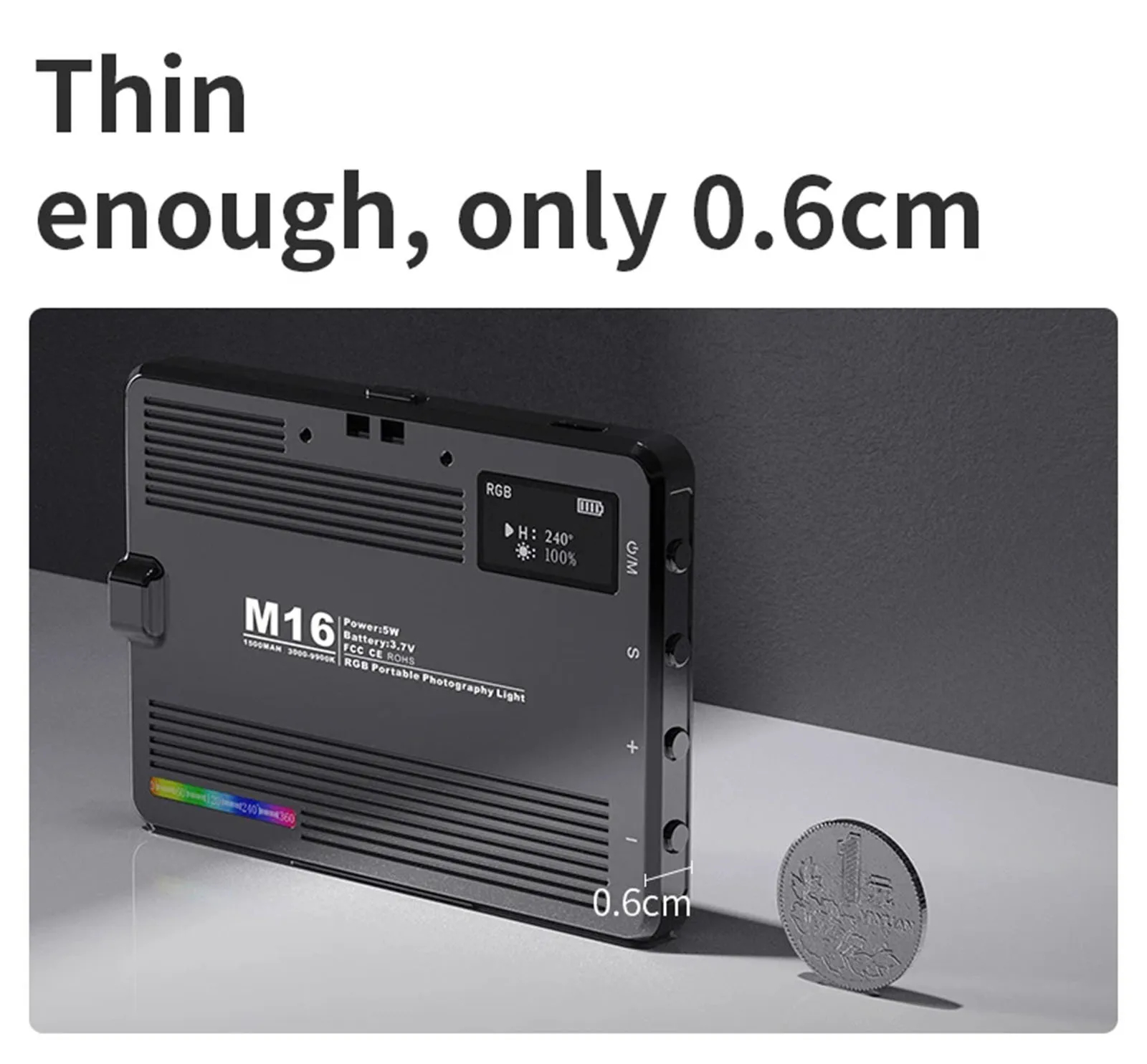 Световая панель (лампа) для фотоаппаратов и смартфонов M16 RGB