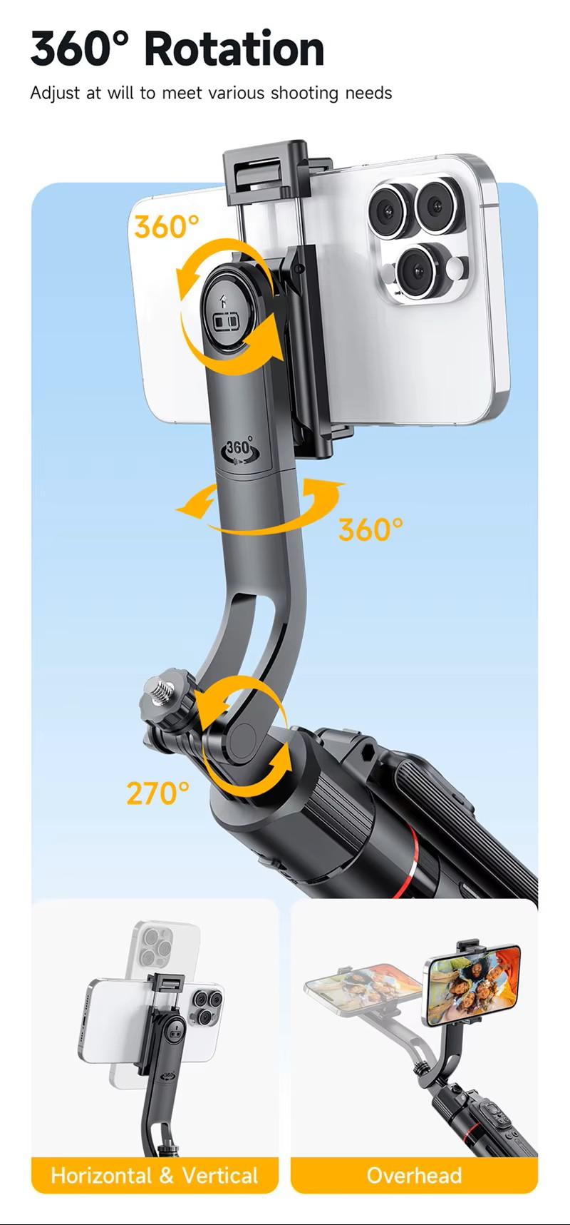 AI трипод с пультом ДУ (селфи-палка) TT07