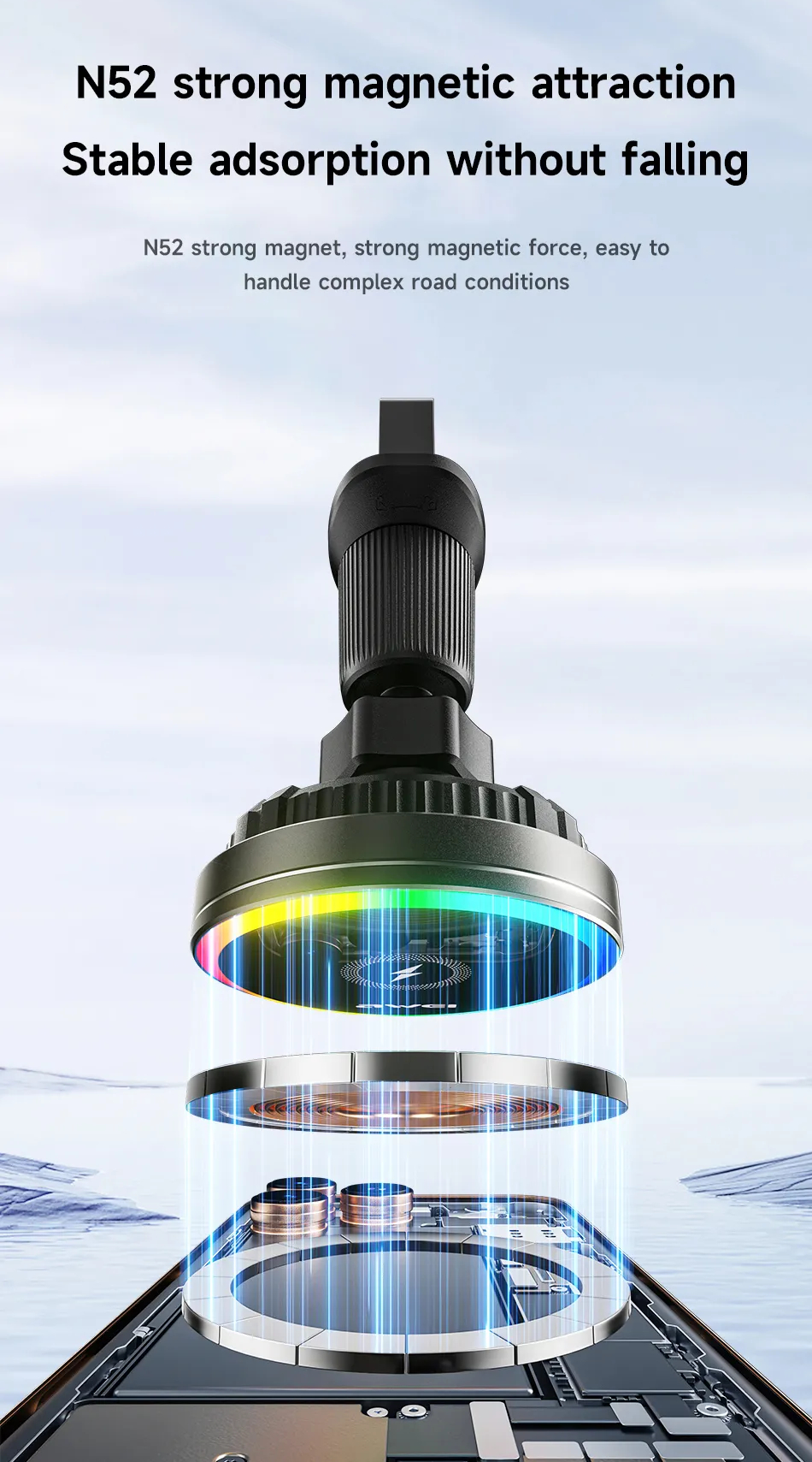 Автомобильный магнитный держатель + зарядное устройство для смартфона AWEI X78