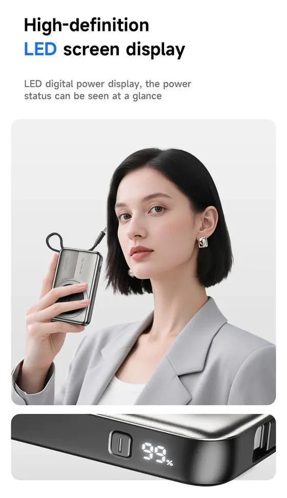 Магнитный беспроводной внешний аккумулятор (Power Bank) AWEI PA-22 10000 мАч