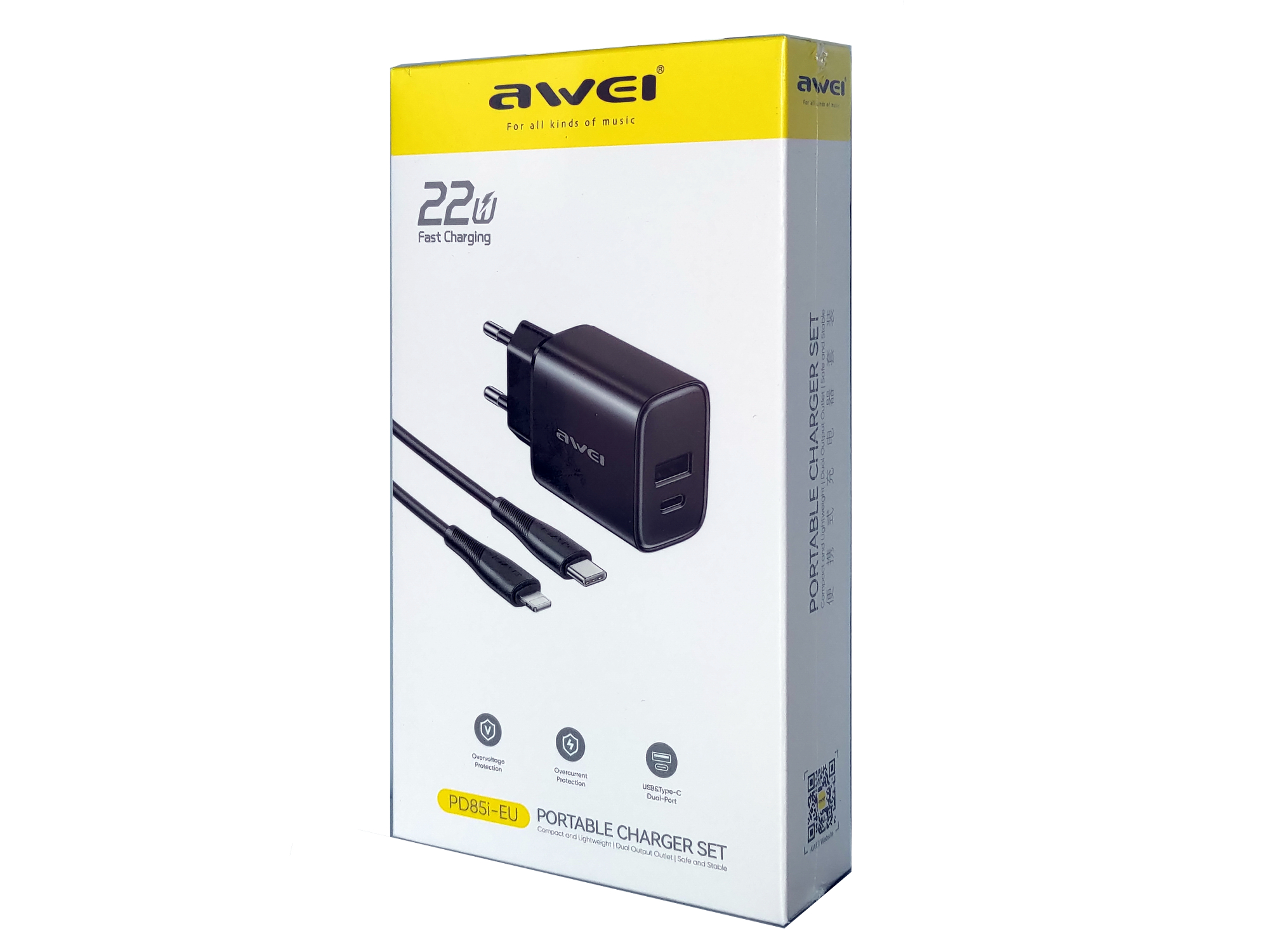 Зарядное устройство для смартфонов, планшетов, наушников AWEI PD85i (22 W)