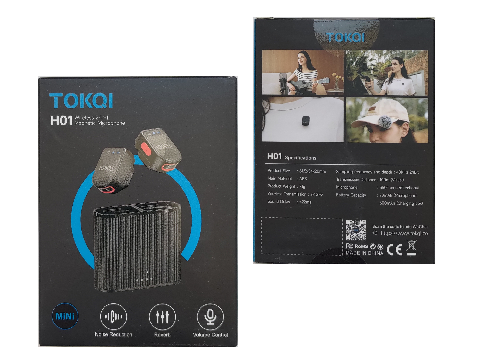 Беспроводной петличный микрофон TOKQI H01