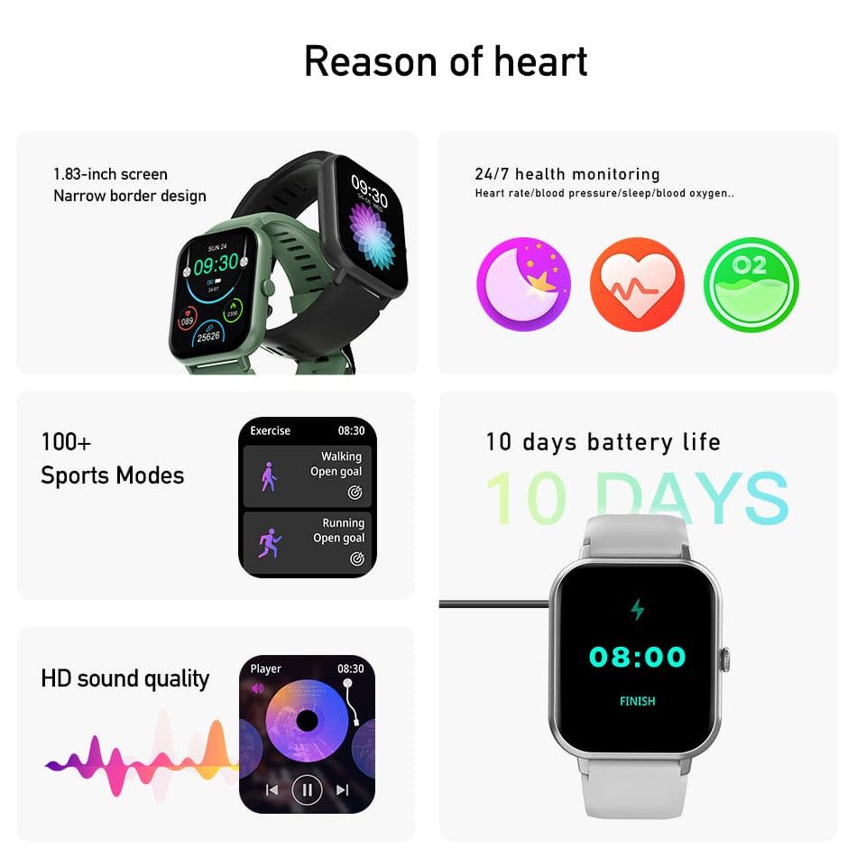 Смарт-часы (Умные часы) 1,83" TFT AWEI H25