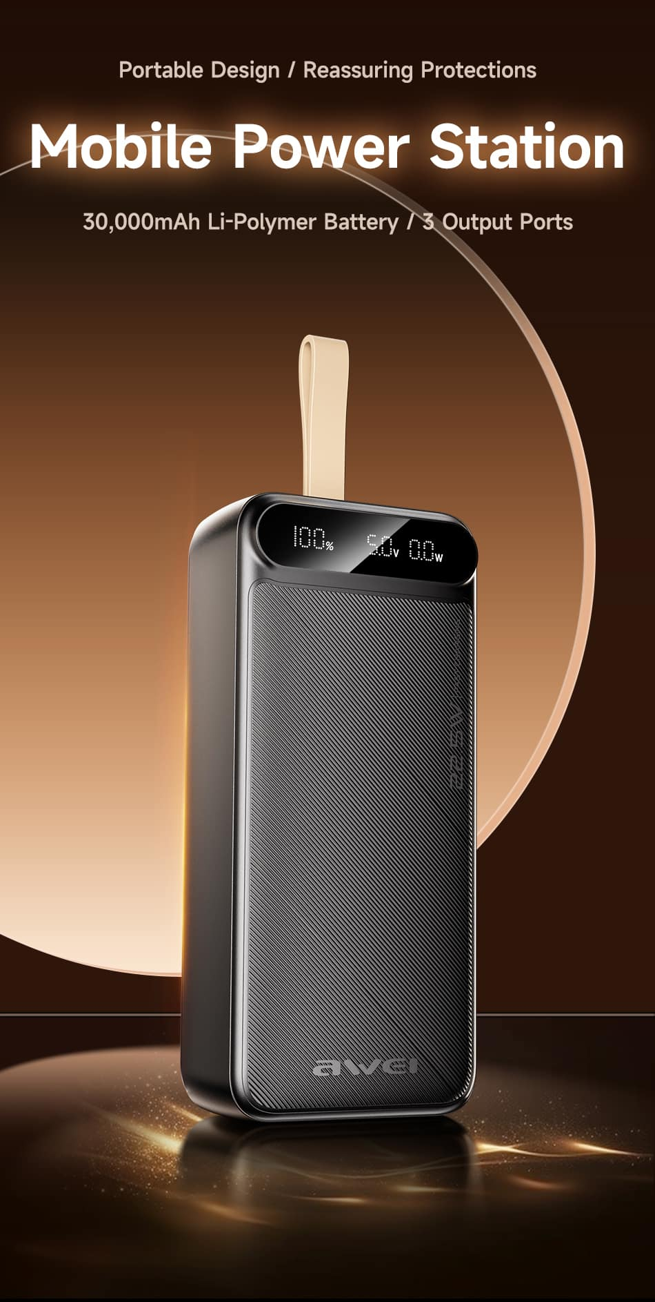 Внешний аккумулятор (Power Bank) AWEI PA-12 30000 мАч