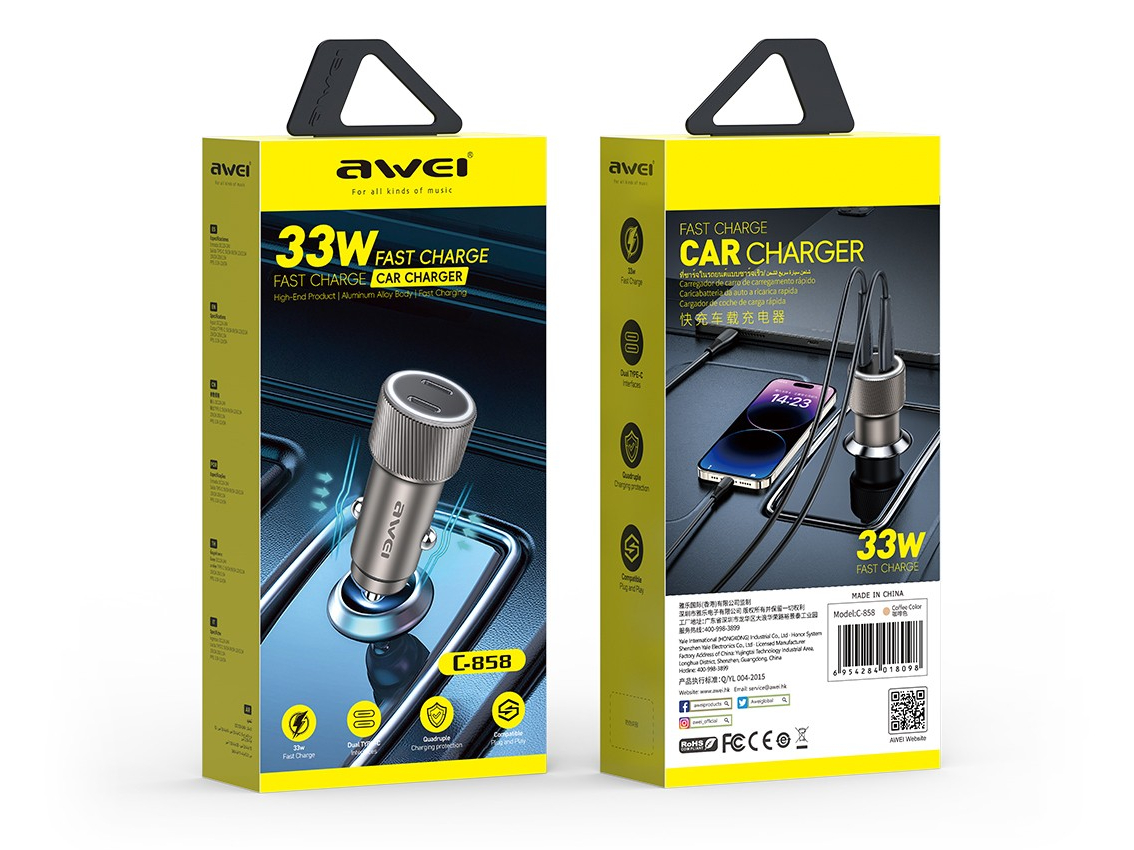 Автомобильное зарядное устройство AWEI C-858 (33W)