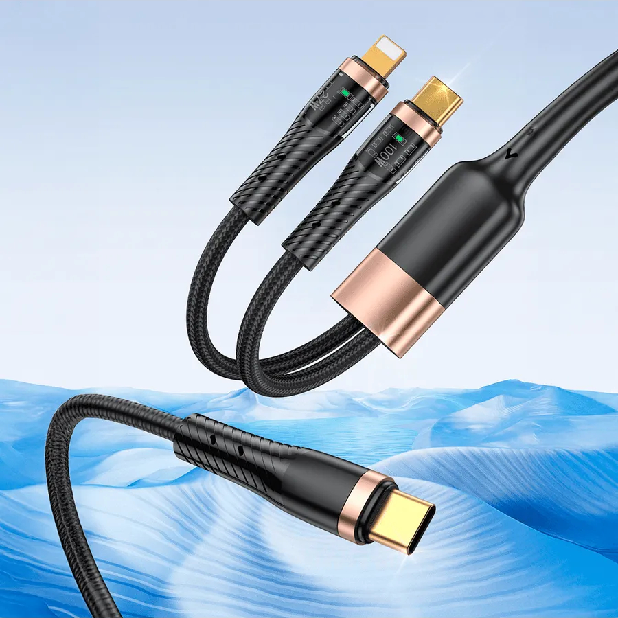 Кабель для смартфона AWEI CL‑231 (Type-C → Lightning + Type-C; 1,5 метра)