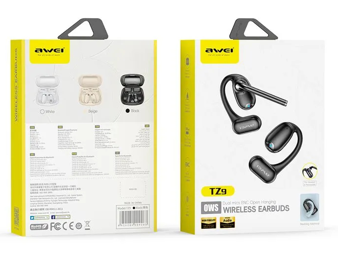 Беспроводные наушники AWEI TZ9 OWS ENC