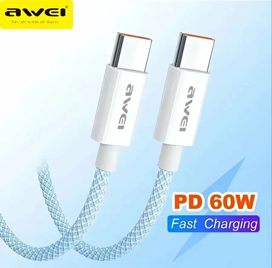 Кабель для смартфона AWEI CL‑220T (Type-C → Type-C; 2 метра)