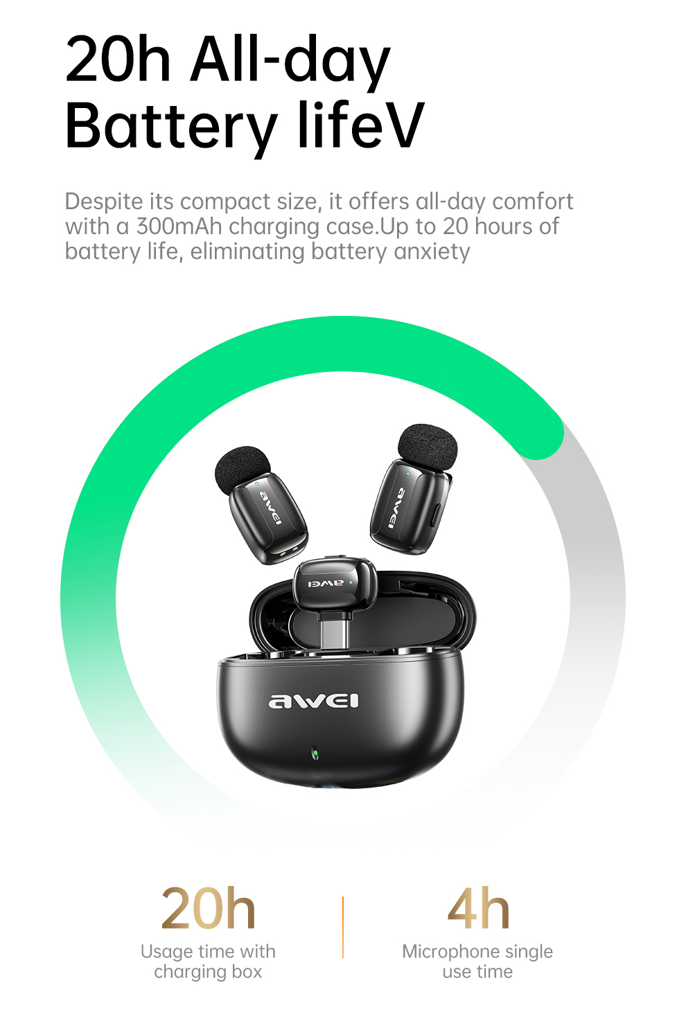 Беспроводной петличный микрофон AWEI MK5