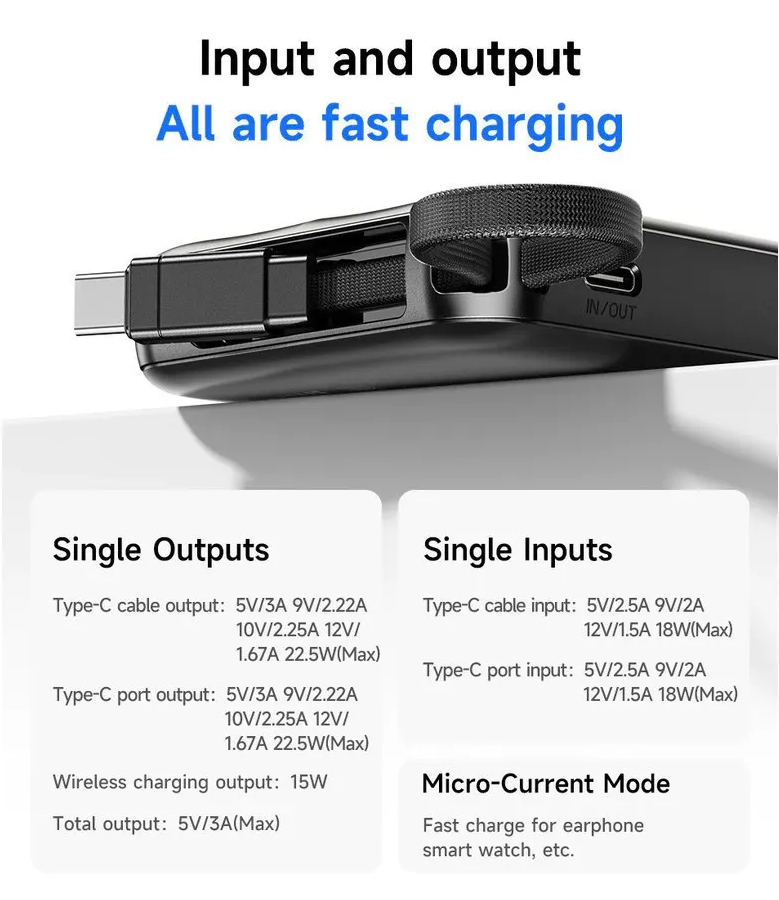 Магнитный беспроводной внешний аккумулятор (Power Bank) AWEI PA-22 10000 мАч