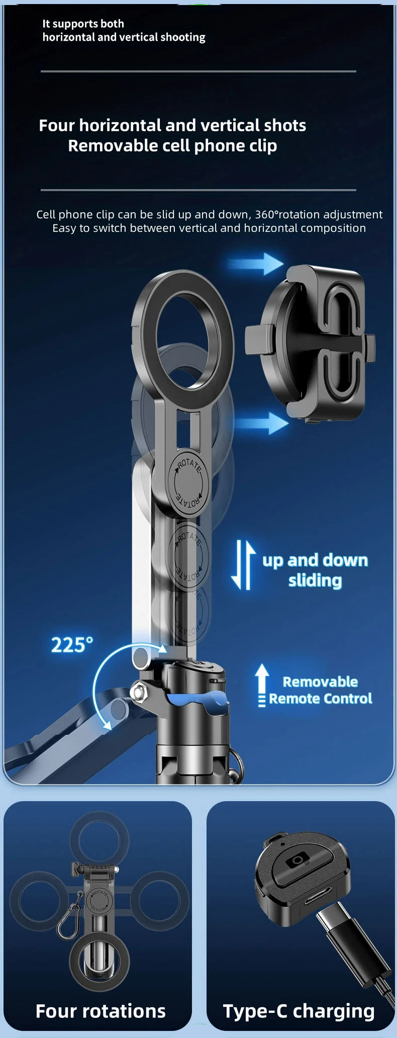 Трипод с пультом ДУ (селфи-палка) P15 mini C-Magesafe