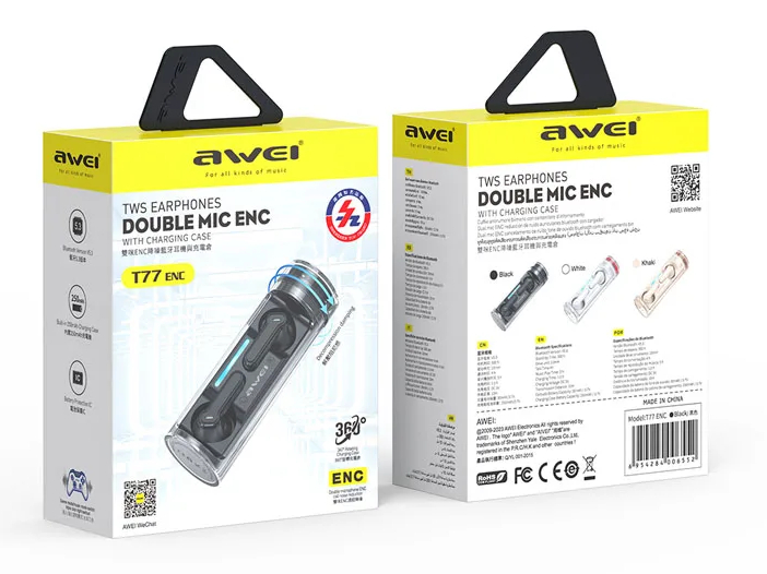 Внутриканальные беспроводные наушники AWEI T77 ENC