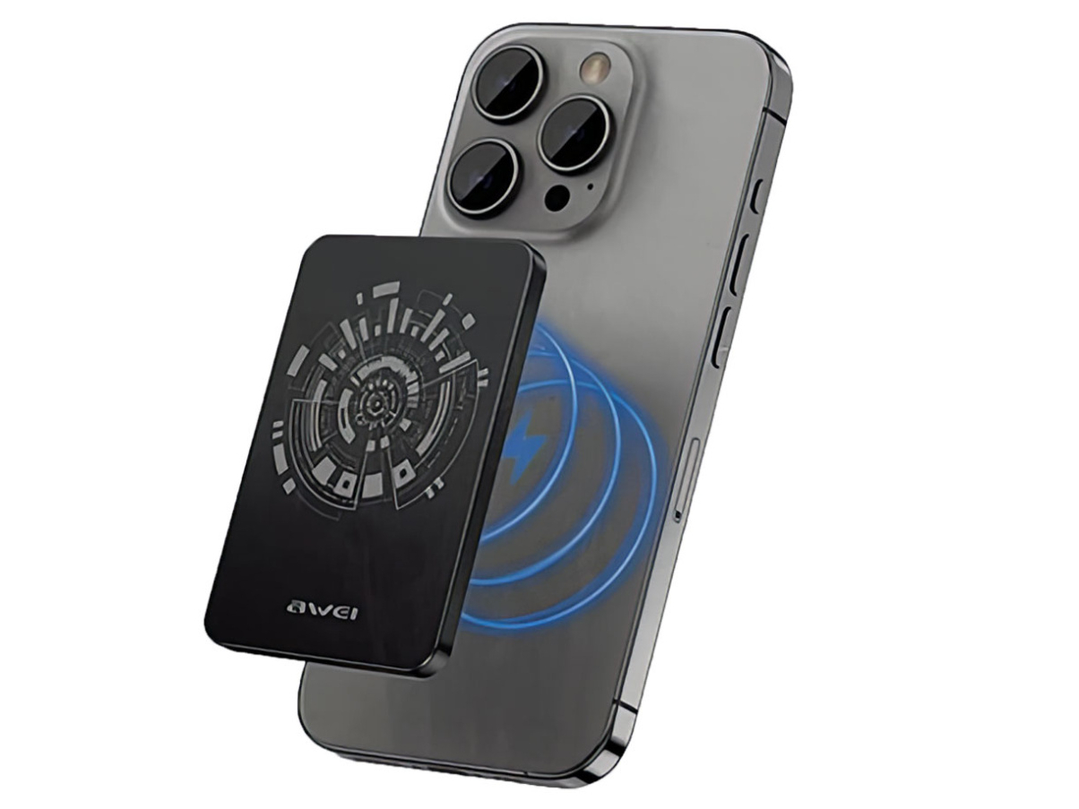 Магнитный беспроводной внешний аккумулятор (Power Bank) AWEI P112K