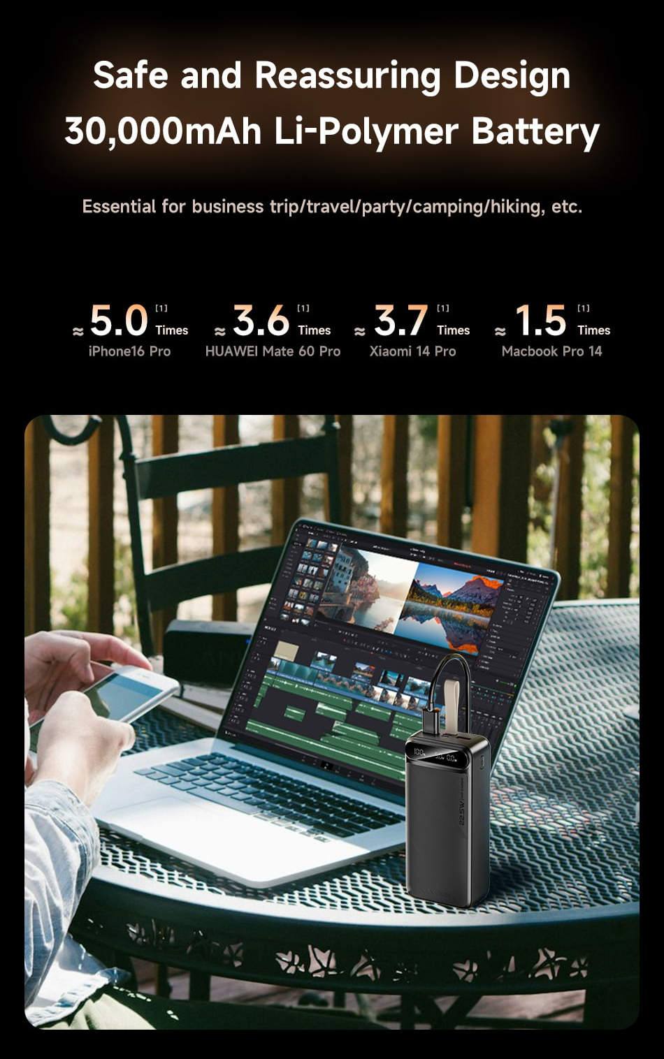 Внешний аккумулятор (Power Bank) AWEI PA-12 30000 мАч