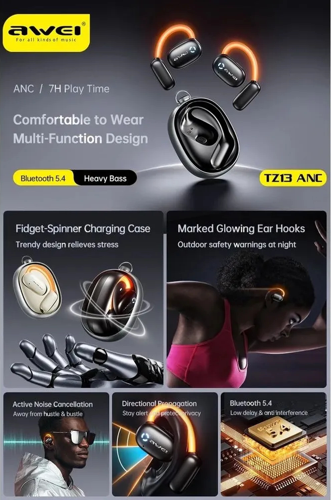 Беспроводные наушники AWEI TZ13 ANC