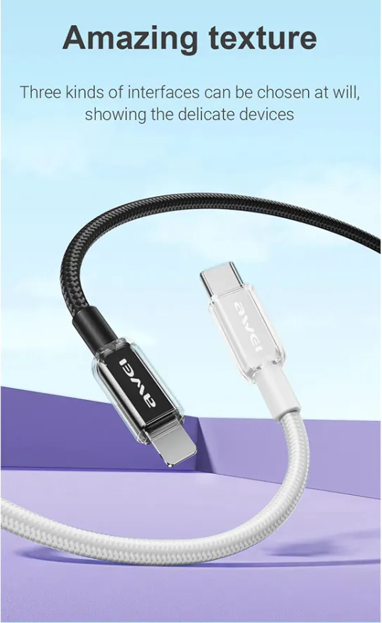 Кабель для смартфона AWEI CL‑148L (Type-C → Lightning; 1 метр)