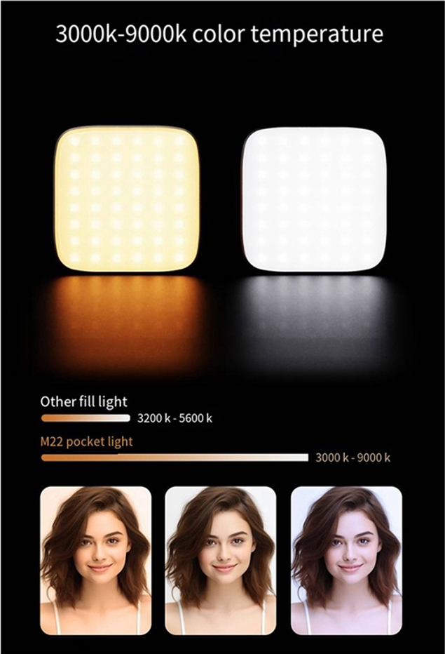 LED подсветка (видеосвет) с магнитным креплением для смартфонов M22RGB