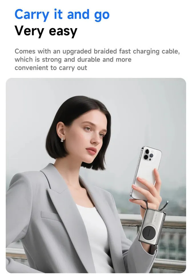 Магнитный беспроводной внешний аккумулятор (Power Bank) AWEI PA-22 10000 мАч