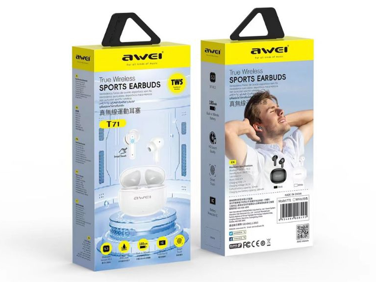 Внутриканальные беспроводные наушники AWEI T71