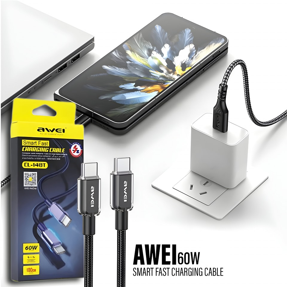 Кабель для смартфона AWEI CL‑148T (Type-C → Type-C; 1 метр)
