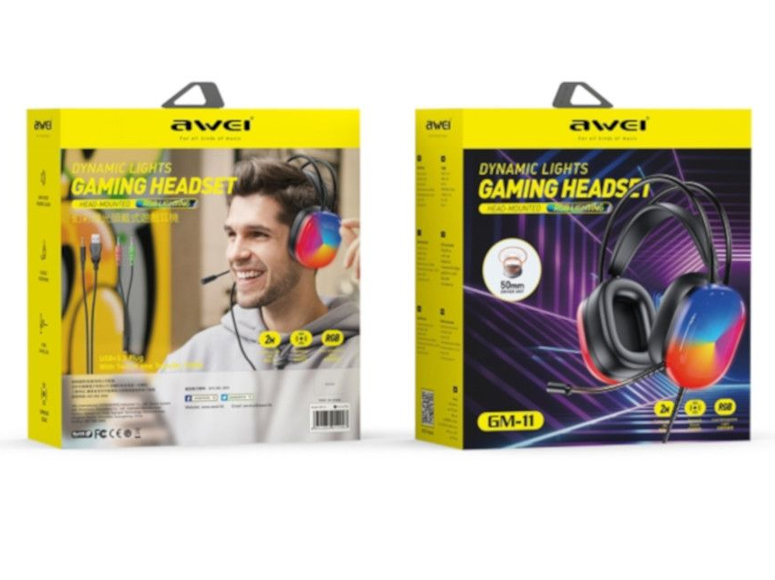 Наушники игровые с микрофоном AWEI GM-11