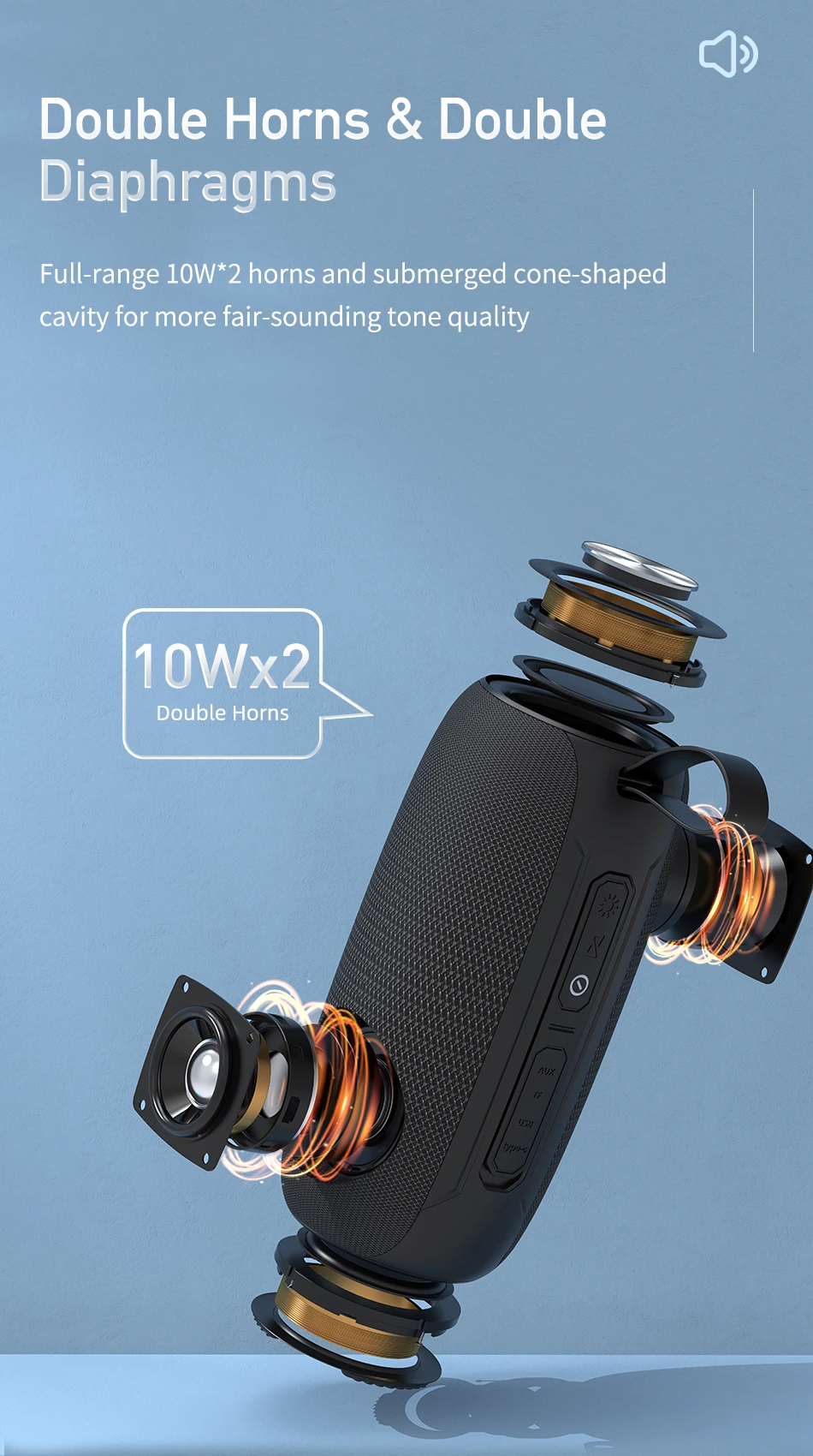 Портативная беспроводная колонка AWEI Y370 20W