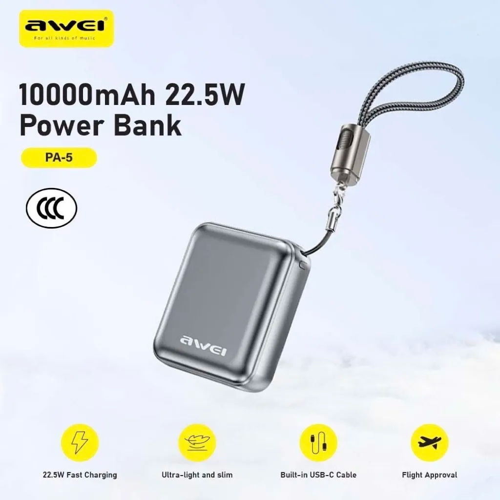 Внешний аккумулятор (Power Bank) AWEI PA-5 10000 мАч