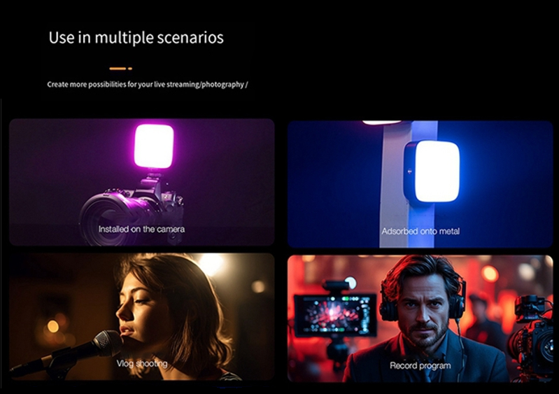 LED подсветка (видеосвет) с магнитным креплением для смартфонов M22RGB
