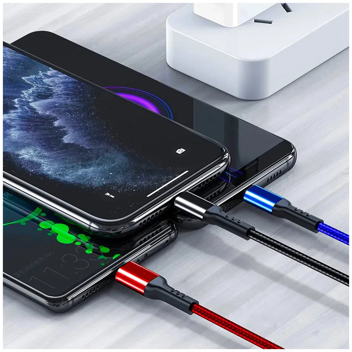 Кабель для смартфона AWEI CL‑971 (Type-A → Lightning + Type-C + micro‑USB; 1,2 метра)