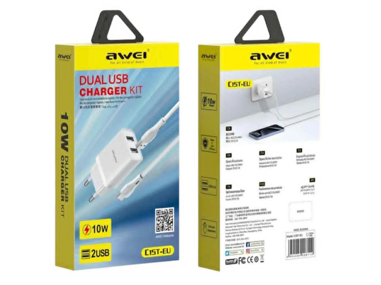 Зарядное устройство для смартфонов, планшетов, наушников AWEI C15T (10 W)